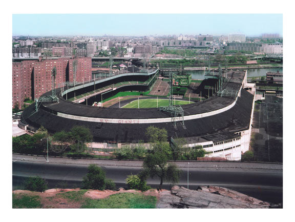 Giant Stadium at 155th Street, Yankee Stadium visible across Harlem River in the Bronx 1960 Old Vintage Photos and Images