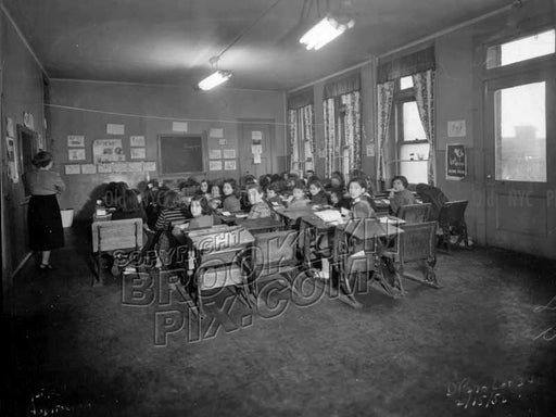 Girls' classroom, Beth Aron Yeshiva at 259 Division Avenue, 1952 Old Vintage Photos and Images