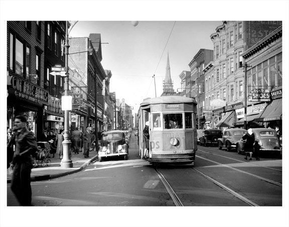 Graham Line crossing Meserole Ave — Old NYC Photos