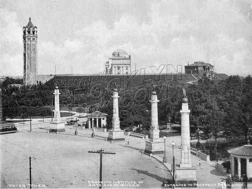 Grand Army Plaza, showing reservoir tower and Brooklyn Museum, 1905 Old Vintage Photos and Images