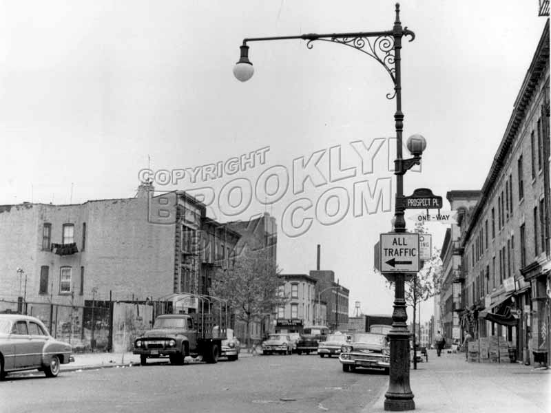 Grand Avenue north from Prospect Place, 1960 — Old NYC Photos