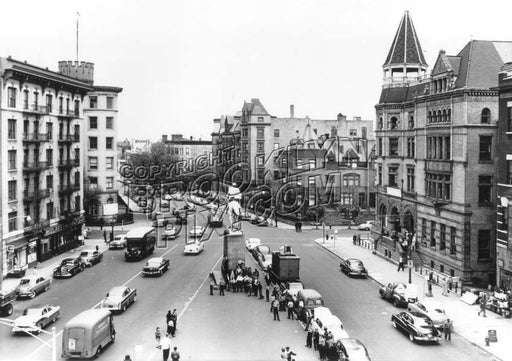 Grant Square looking north, from Bergen Street showing Bedford and Rogers Avenues, 1958 Old Vintage Photos and Images