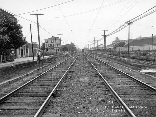 Gravesend (McDonald) Avenue looking north to Avenue T, Gravesend Racetrack on right, 1915 Old Vintage Photos and Images