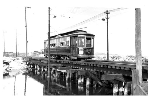 Gravesend Trolley Line - crossing Coney Island creek Old Vintage Photos and Images