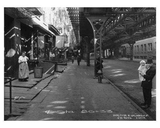 Greenwich Street - Greenwich Village - Manhattan  1914 CC Old Vintage Photos and Images