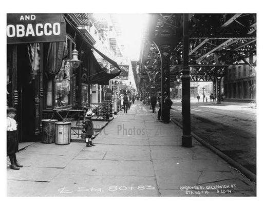 Greenwich Street - Greenwich Village - Manhattan  1914 DD Old Vintage Photos and Images