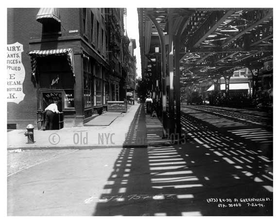 Greenwich Street - Manhattan - NYC 1914 Old Vintage Photos and Images