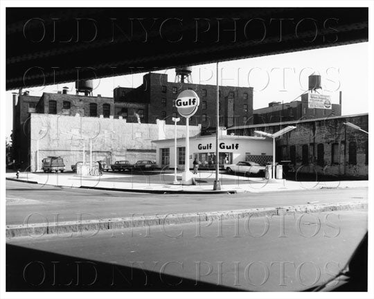 Gulf Gas Station Kent Ave & Penn St on foot of BQE highway 1966 Old Vintage Photos and Images