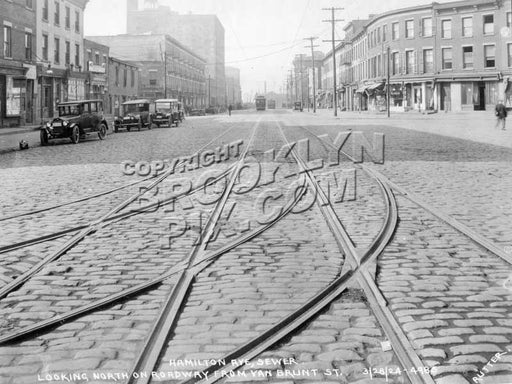 Hamilton Avenue from Van Brunt Street to Carroll Street, 1924 B Old Vintage Photos and Images