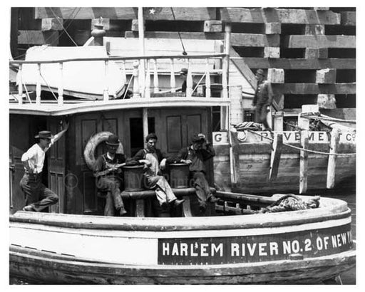 Harlem River number2  boat in Ship Canal  NYC 1906 Old Vintage Photos and Images