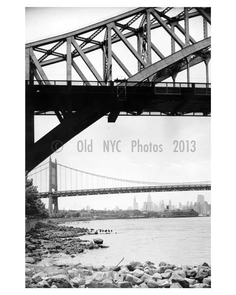 Hell Gate Bridge with the Triboro Bridge in the background 1955  -  Queens, NY Old Vintage Photos and Images