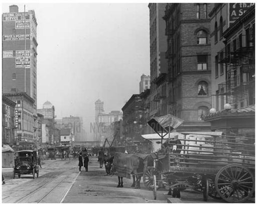 Horse Carts line the streets in Chelsea Manhattan Old Vintage Photos and Images
