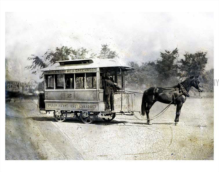 Horse drawn Trolley - Flatbush bound Old Vintage Photos and Images