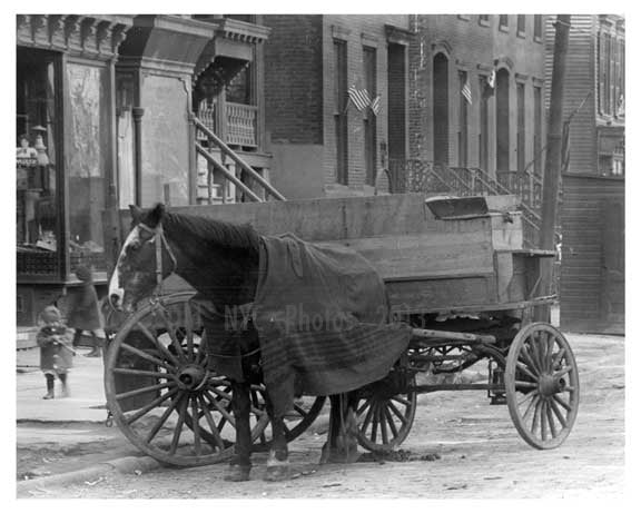 Horse & Wagon on Manhattan Ave - Williamsburg - Brooklyn, NY  1918 Old Vintage Photos and Images