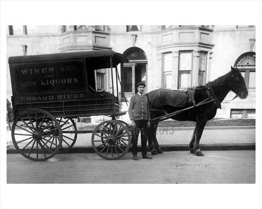 Horsedrawn Wine & Liqour Delivery Old Vintage Photos and Images