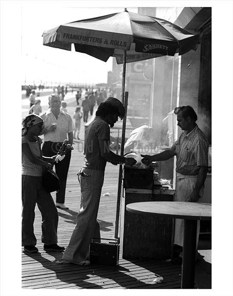 Hot Dog Vendor on the boardwalk Old Vintage Photos and Images