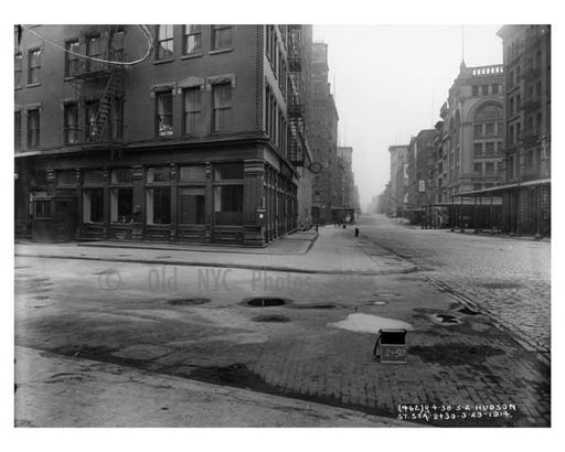 Hudson Street - Tribeca Manhattan, NY 1914 H Old Vintage Photos and Images