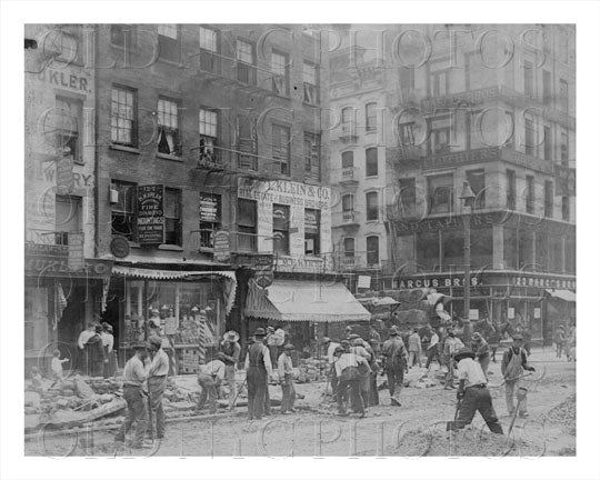 Italian Laborers Irish Boss Manhattan NYC Old Vintage Photos and Images