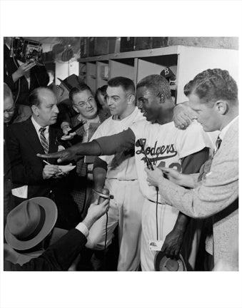 Dodgers Jackie Robinson with The Press
