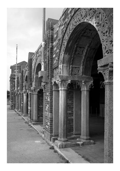 Jacob Riis Park - perspective view of the central north faåade entrance arches Old Vintage Photos and Images