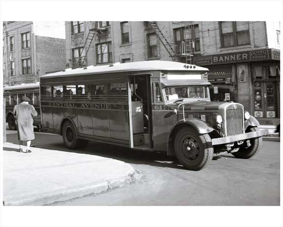 Jersey City Bus - Central Avenue 1948 NJ Old Vintage Photos and Images