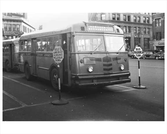 Jersey City Bus - Hoboken 1948 NJ Old Vintage Photos and Images