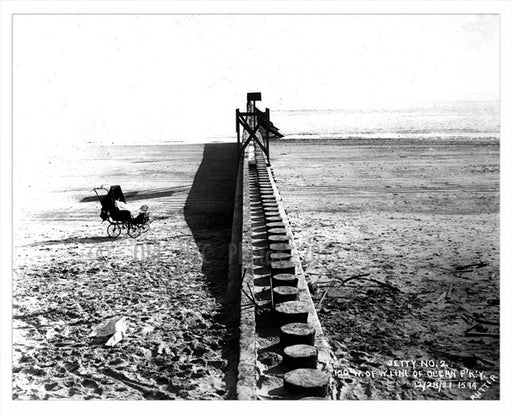 Jetty #2 beach by Ocean Parkway West Old Vintage Photos and Images