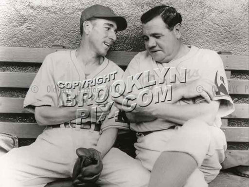 Johnny Hudson with Babe Ruth, when Ruth was a Dodgers coach, 1938 Old Vintage Photos and Images