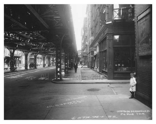 Kids playing on the corner of Greenwich Street - Manhattan - NYC 1914 A Old Vintage Photos and Images