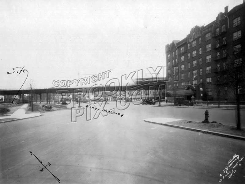 Kings Highway looking northeast to East 98th Street, 1929 Old Vintage Photos and Images