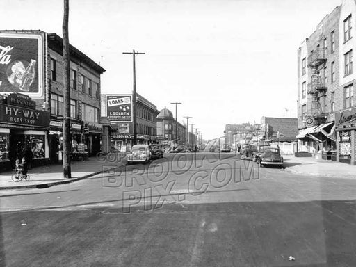 Kings Highway west from West 7th Street, 1946 Old Vintage Photos and Images