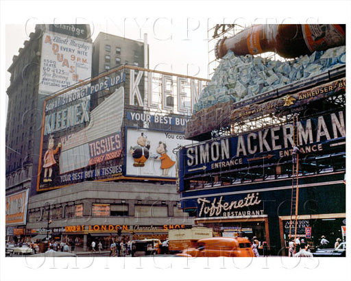 Kleenex Tissues billboard Times Square 1950s Old Vintage Photos and Images