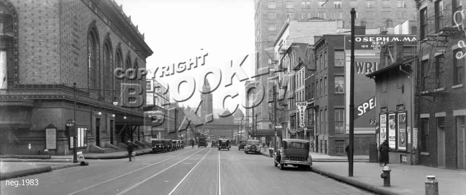 Lafayette Avenue west to St. Felix Street, showing B.A.M., 1929 Old Vintage Photos and Images