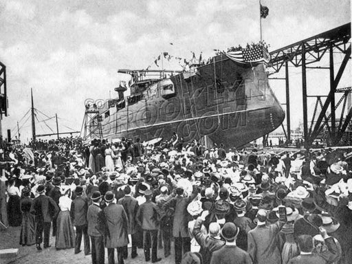 Launch of the "Connecticut," September 29, 1904 Old Vintage Photos and Images