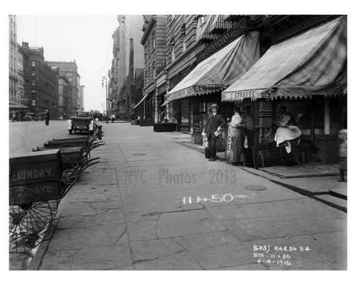 Laundry Carts on 7th Avenue & West 54th Street -  Midtown Manhattan 1914 Old Vintage Photos and Images