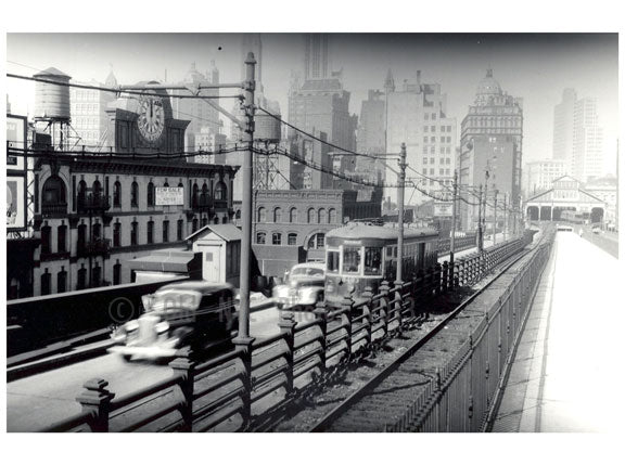 Leaving Brooklyn Bridge - Park Row terminal Old Vintage Photos and Images