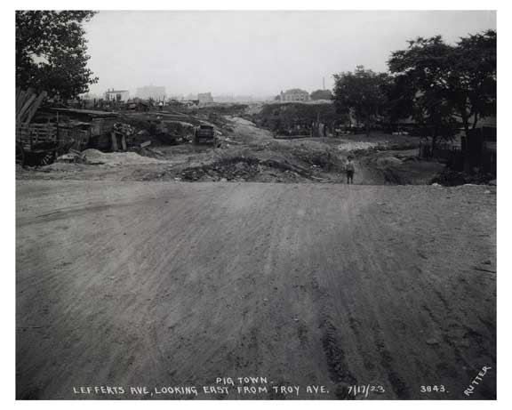 Lefferts Ave looking east from Troy Ave 1923 - "pigtown" Old Vintage Photos and Images