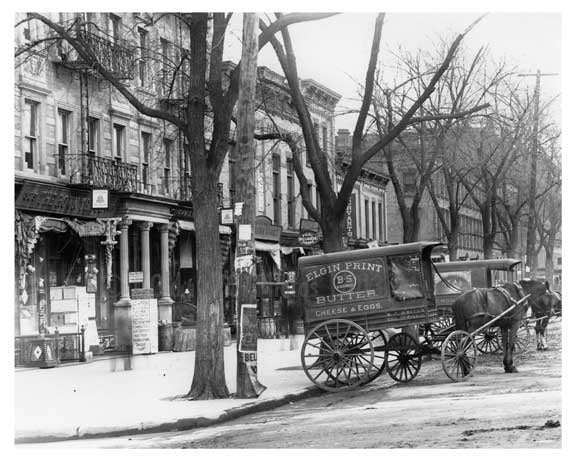 Lenox & 126th Street Horse & Wagons lined the streets in Harlem NY 1901 Old Vintage Photos and Images