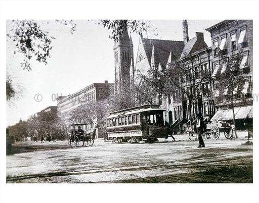 Lenox Ave at 123rd street Metropolitan Street Railway - South Ferry Line Old Vintage Photos and Images