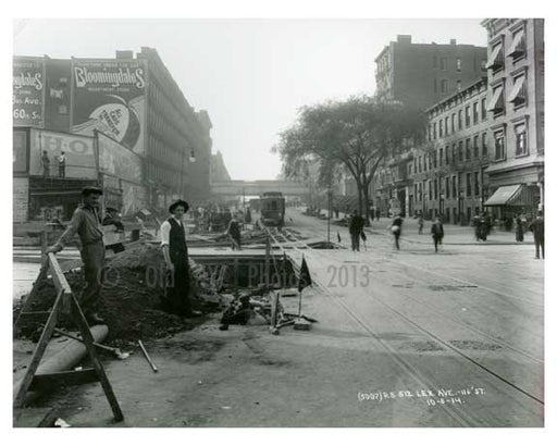 Lexington Avenue & 114th Street - Upper East Side -  Manhattan NYC 1914 D Old Vintage Photos and Images