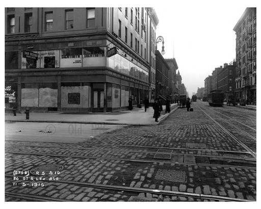 Lexington Avenue  & 86th Street - Upper East Side -  Manhattan NYC 1915 J Old Vintage Photos and Images