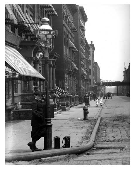 Lexington Avenue  & 90th Street - Upper East Side -  Manhattan NYC 1914 G Old Vintage Photos and Images
