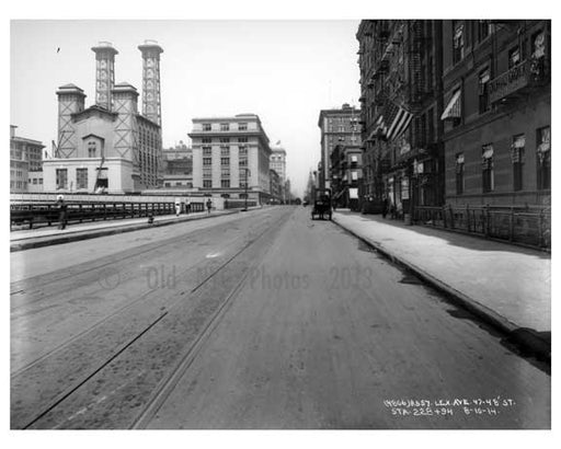 Lexington Avenue between 47th & 48th Streets - Upper East Side -  Manhattan NYC 1913 Old Vintage Photos and Images
