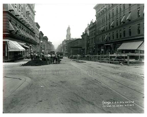Lexington Avenue between 72nd & 73rd Streets - Upper East Side -  Manhattan NYC 1913 Old Vintage Photos and Images
