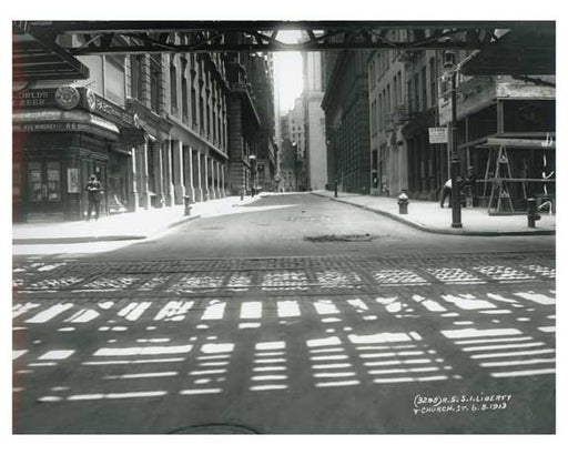 Liberty & Church Street 1913 - Financial District Downtown Manhattan NYC C Old Vintage Photos and Images