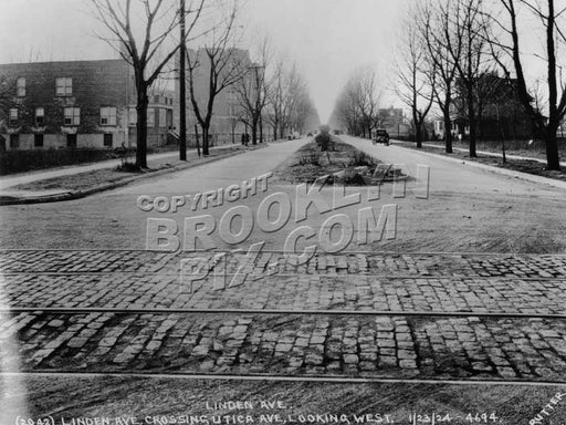 Linden Avenue (Boulevard), west from Utica Avenue, January 21, 1924 Old Vintage Photos and Images