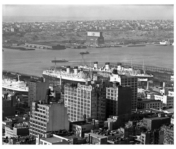 Lines docked in Hudson River 1955 Old Vintage Photos and Images
