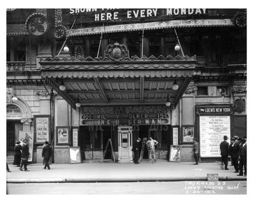 Loews Theater on Broadway - Midtown Manhattan 1915 Old Vintage Photos and Images