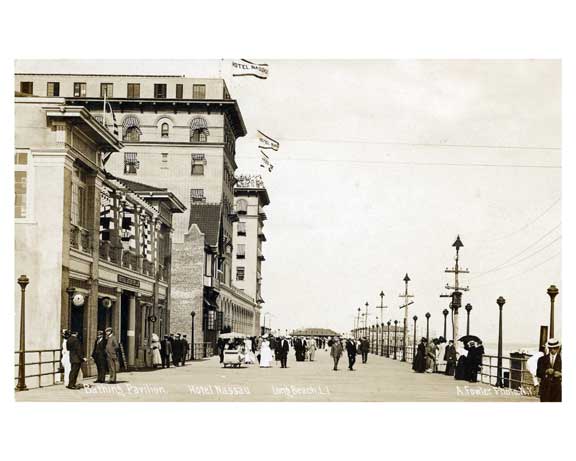 Long Beach Boardwalk - Bathing pavillion - Hotel Nassau 1912 -  Long Island, NY Old Vintage Photos and Images