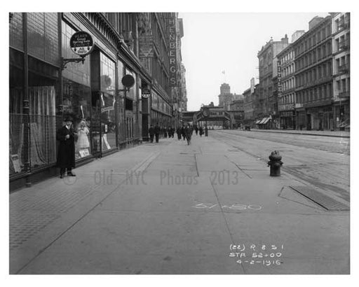 Looking at 14th Street & 6th Ave - Train Station - Greenwich Village - Manhattan, NY 1916 Old Vintage Photos and Images